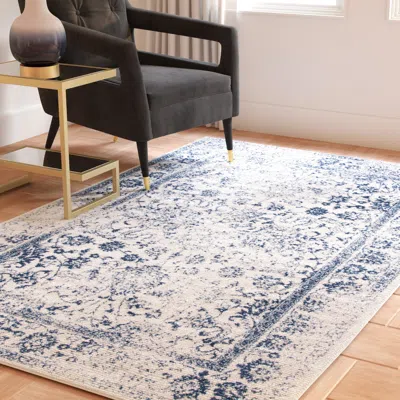 Safavieh Adirondack Machine Made Area Rug, Ivory / Navy Traditional Style Easy Care