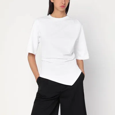 Rohe Asymmetrical White Organic Cotton Woven T-shirt In White