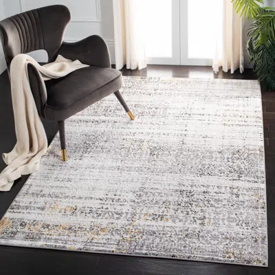Safavieh Amelia Machine Made Area Rug, Grey / Ivory Traditional Style Easy Care In Gray