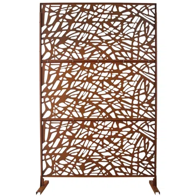 Streamdale Furniture Streamdale Metal Privacy Screen 76"x48" - Rusty