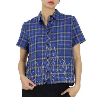 Filles À Papa Ladies T-shirt Blue Chuck Crepe Blue In Blue