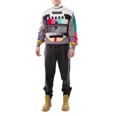 Vtmnts Tv Branded Turtleneck Wool-blend Sweater In Multi