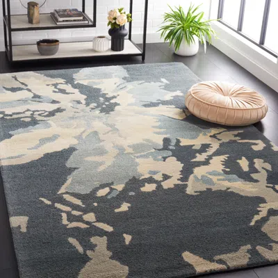 Safavieh Bella Hand Made Area Rug, Steel Blue Contemporary Style Non-shedding In Gray