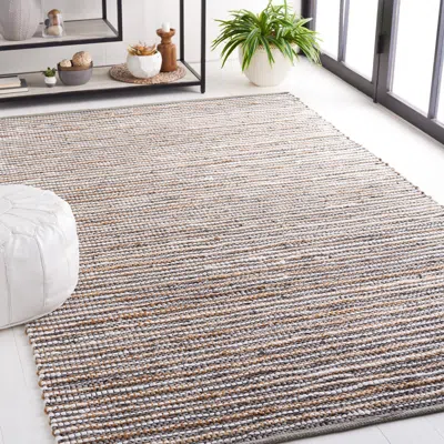 Safavieh Vintage Leather Hand Made Area Rug, Grey / Ivory Contemporary Style In Neutral