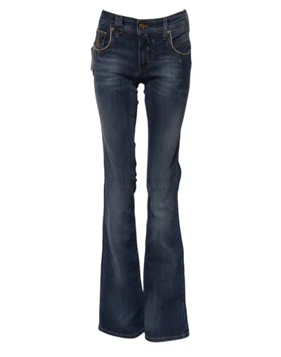 John Galliano Cotton Mid Waist Wide Leg Women's Jeans