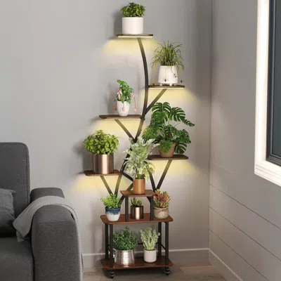 Streamdale Furniture Streamdale Lighted 8-tier Plant Stand Indoor