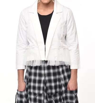 Tulip Clothing Julianna Jacket In Ivory Twill
