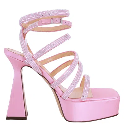 Mach&mach Sydney Pink Embellishe Platform Sandals