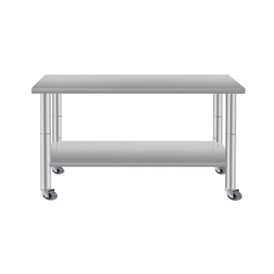 Streamdale Furniture Streamdale 48" Stainless Steel Kitchen Prep Table W/ Wheels