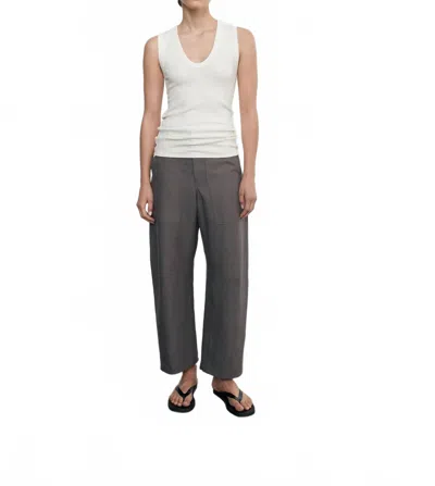 Enza Costa Supima Cotton Essential Sleeveless U-neck Tank Top In White In Gray