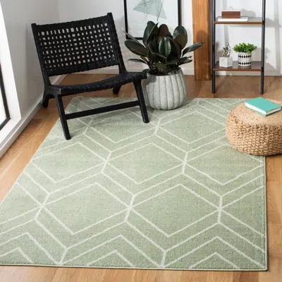 Safavieh Adirondack Machine Made Area Rug, Sage / Ivory Contemporary Style Easy Care In Green