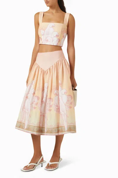 No Pise La Grama Sotavento Top In Peach In Multi