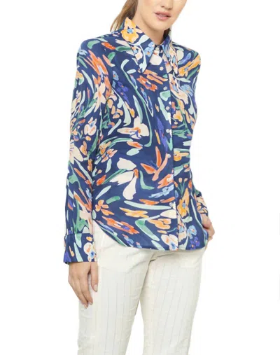 De Loreta Carmela Blouse Jaleo Azul In Navy Multi