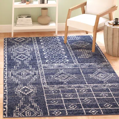 Safavieh Adirondack Machine Made Area Rug, Navy / Silver Bohemian Style Easy Care