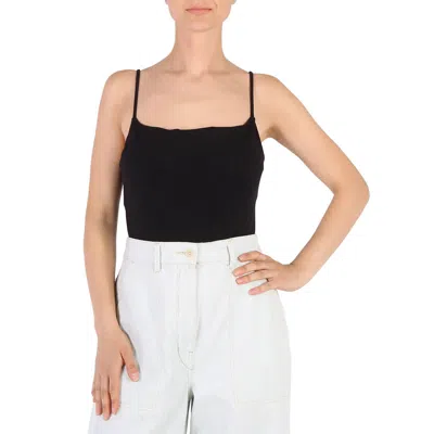 Agolde Ladies Black Square Neck Cotton-blend Bodysuit In Black