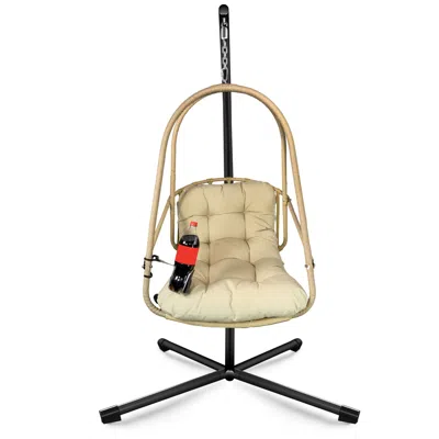 Streamdale Furniture Streamdale Wicker Egg Chair With Stand & Cushion