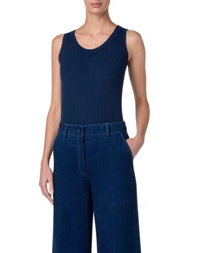 Akris Punto Sleeveless Knit Tank In Ink In Blue