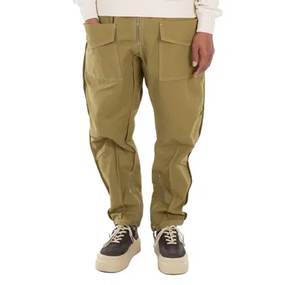 Isabel Marant Men's Khaki Tilseno Cotton Carrot Pants In Green