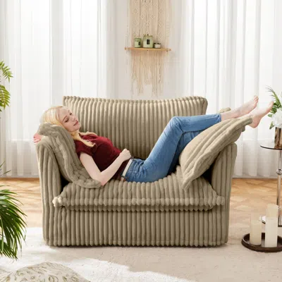 Streamdale Furniture Streamdale Camel Corduroy Slipcovered Armchair
