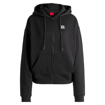 Hugo Boss Cotton-terry Zip-up Hoodie With Embroidered Stacked Logo