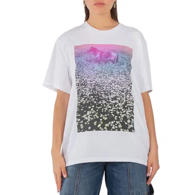 Stella Mccartney Lucky Spot Daisy Field Cotton T-shirt In White