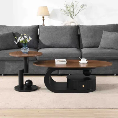 Streamdale Furniture Streamdale Nesting Coffee Table Set Of 2, Black