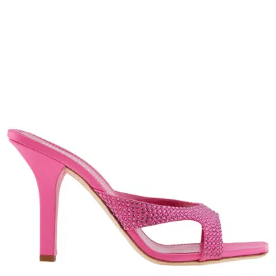 Paris Texas Ladies Pink Ruby Crystal-embellished Kate Mules