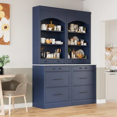 Streamdale Furniture Streamdale Modern Kitchen Pantry Cabinet Set Of 2