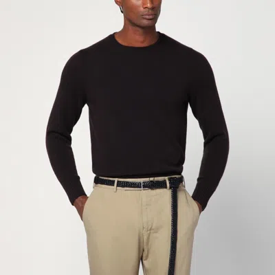 Drumohr Brushed Lambswool Sweater In Black