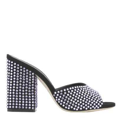 Paris Texas Violet Onyx Holly Anja Crystal-embellished Mules