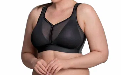 Anita Air Control Deltapad Sports Bra In Anthracite In Black