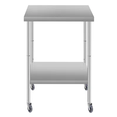 Streamdale Furniture Streamdale 24"x18" Stainless Steel Kitchen Prep Table W/ Shelf & Wheels