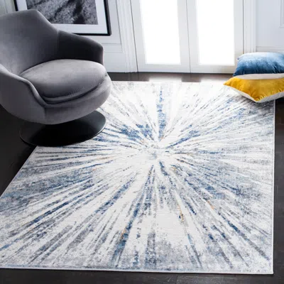 Safavieh Amelia Machine Made Area Rug, Grey / Blue Contemporary Style Easy Care In Blue