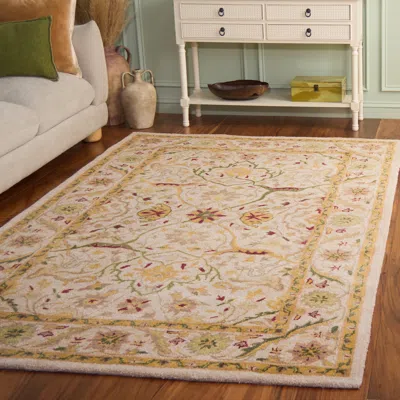 Safavieh Antiquity Hand Made Area Rug, Ivory Traditional Style Non-shedding In Yellow