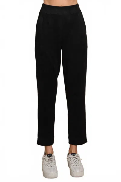 Cotton Bleu Women's Faux Suede Cropped Wide Leg In Black In Black