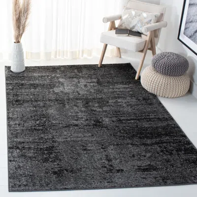 Safavieh Adirondack Machine Made Area Rug, Black / Ivory Contemporary Style Easy Care In Black