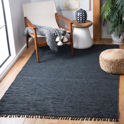 Safavieh Vintage Leather Hand Made Area Rug, Black Contemporary Style In Gray