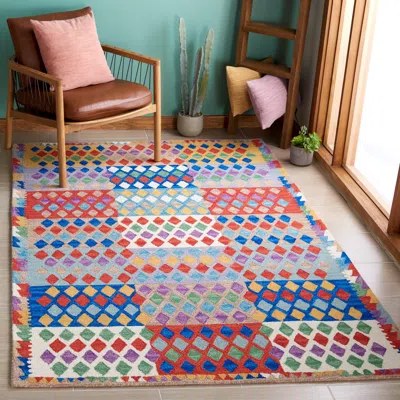 Safavieh Aspen Hand Made Area Rug, Red / Blue Bohemian Style Non-shedding