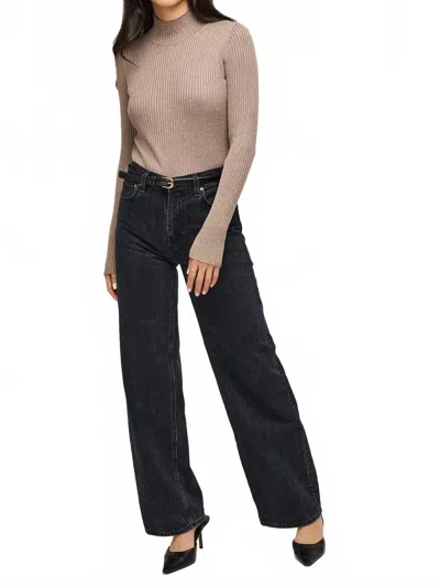 Gentle Fawn Arlen Ribbed Knit Top In Cobblestone In Black