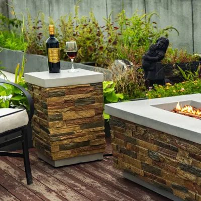 Streamdale Furniture Streamdale Propane Tank Holder Fire Pit Tank Cover Side Table