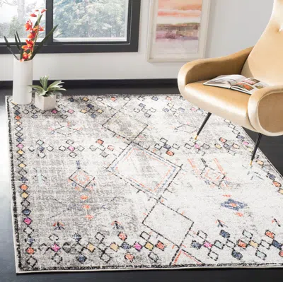 Safavieh Adirondack Machine Made Area Rug, Light Grey / Fuchsia Bohemian Style Easy Care In Multi