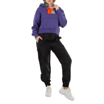 Kolor Ladies Light Purple Panelled Cotton Hoodie In Purple