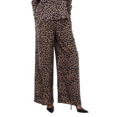 Max Mara Ghinea Leopard Silk Wide-leg Pants In Animal Print