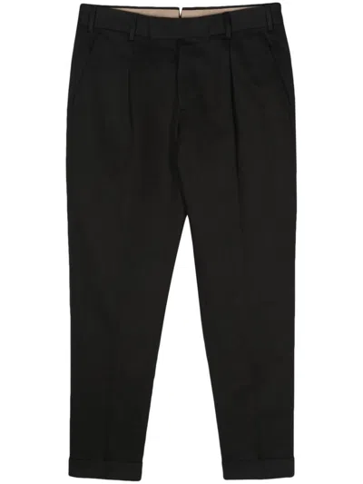 Pt Torino Tailored Black Trousers With Classic Pleat In Black