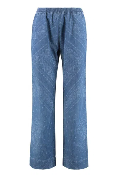 Pinko Namibia Printed Cotton Trousers