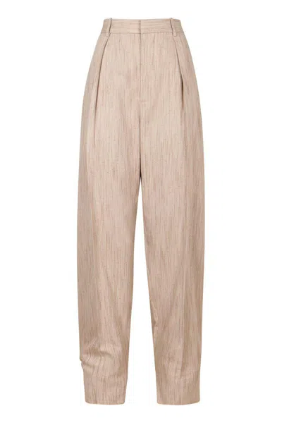 Bottega Veneta Light Grey Blend Pant In Neutral