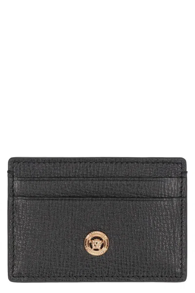 Versace Medusa Biggie Pebbled Calfskin Card Holder