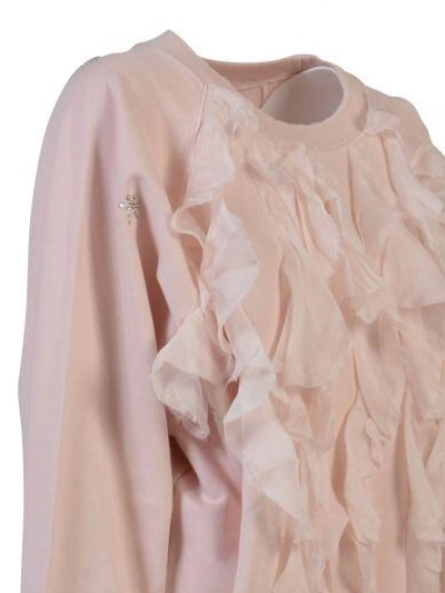 Shop Faith Connexion Oversize Sweatshirt With Flounces In Pink