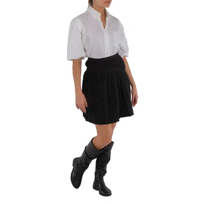 Mm6 Maison Margiela Asymmetric Pleated Miniskirt In Black