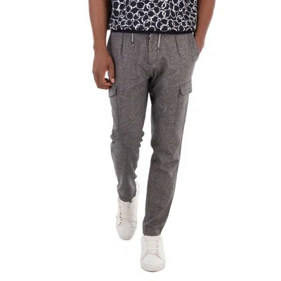 Hugo Boss Long Drawstring Wool Pants In Gray